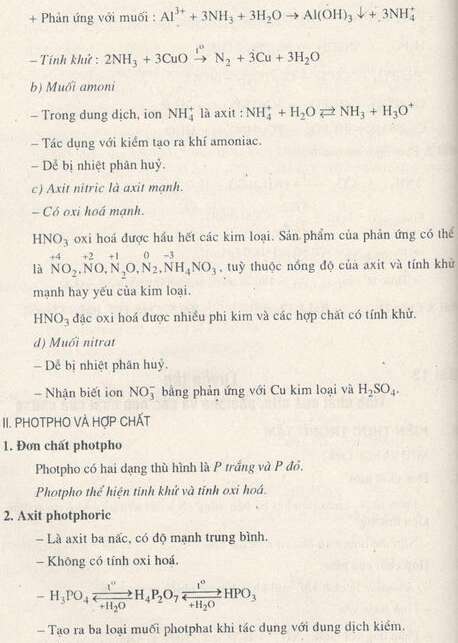 Giải Hóa Học 11 Bài 13: Luyện tập: Tính chất của Nitơ, photpho và các hợp chất của chúng (ảnh 9)