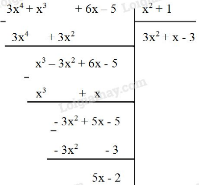 Giải Toán 8 Bài 12: Chia đa thức một biến đã sắp xếp (ảnh 4)