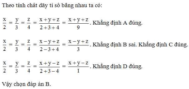 TOP 20 câu Trắc nghiệm Tính chất của dãy tỉ số bằng nhau - Toán 7 Kết nối tri thức (ảnh 1)