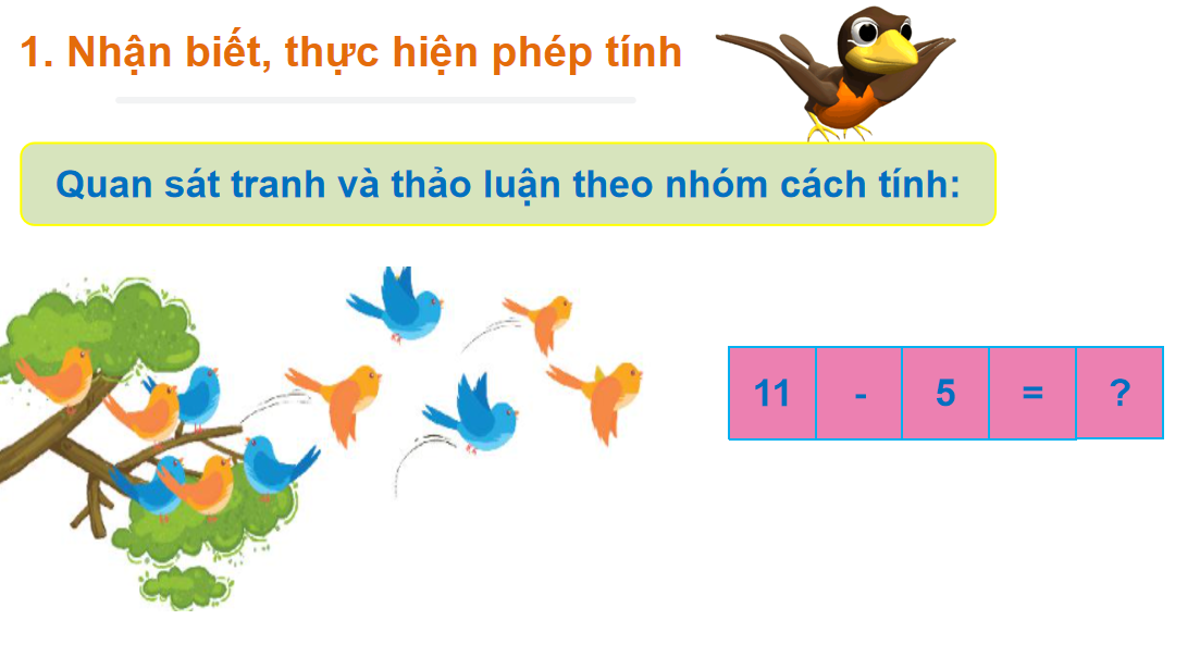 Giáo án điện tử  11 Trừ đi một số | Bài giảng PPT Toán lớp 2 Chân trời sáng tạo (ảnh 1)