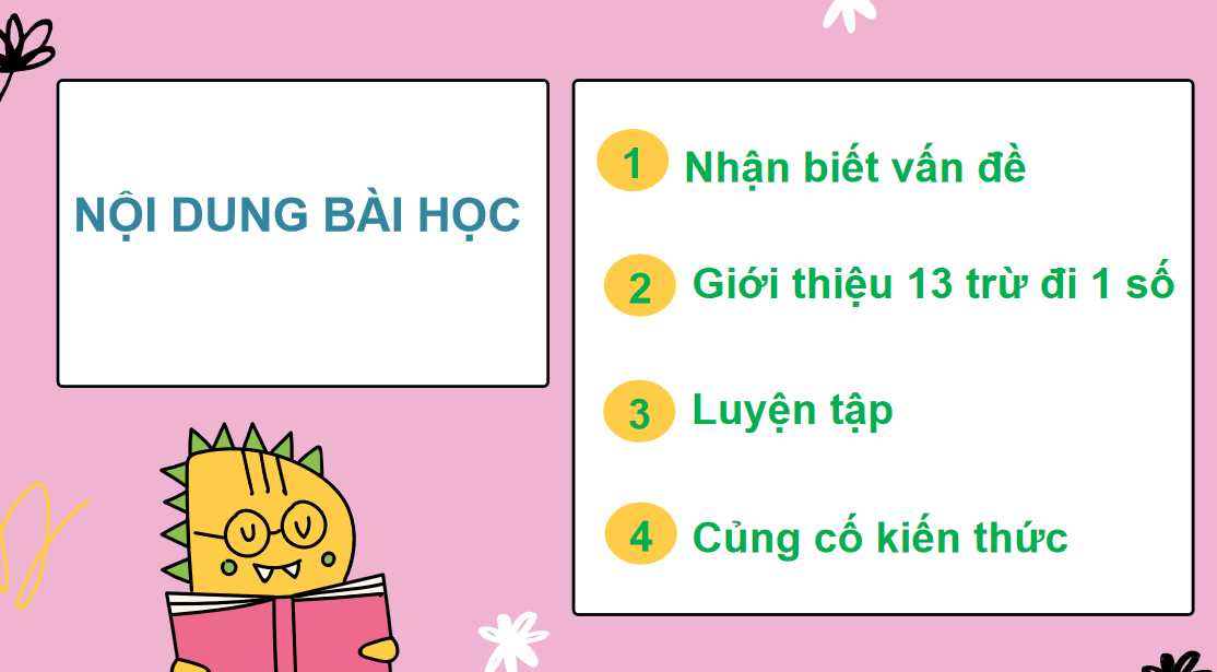 Giáo án điện tử  13 Trừ đi một số   | Bài giảng PPT Toán lớp 2 Chân trời sáng tạo (ảnh 1)