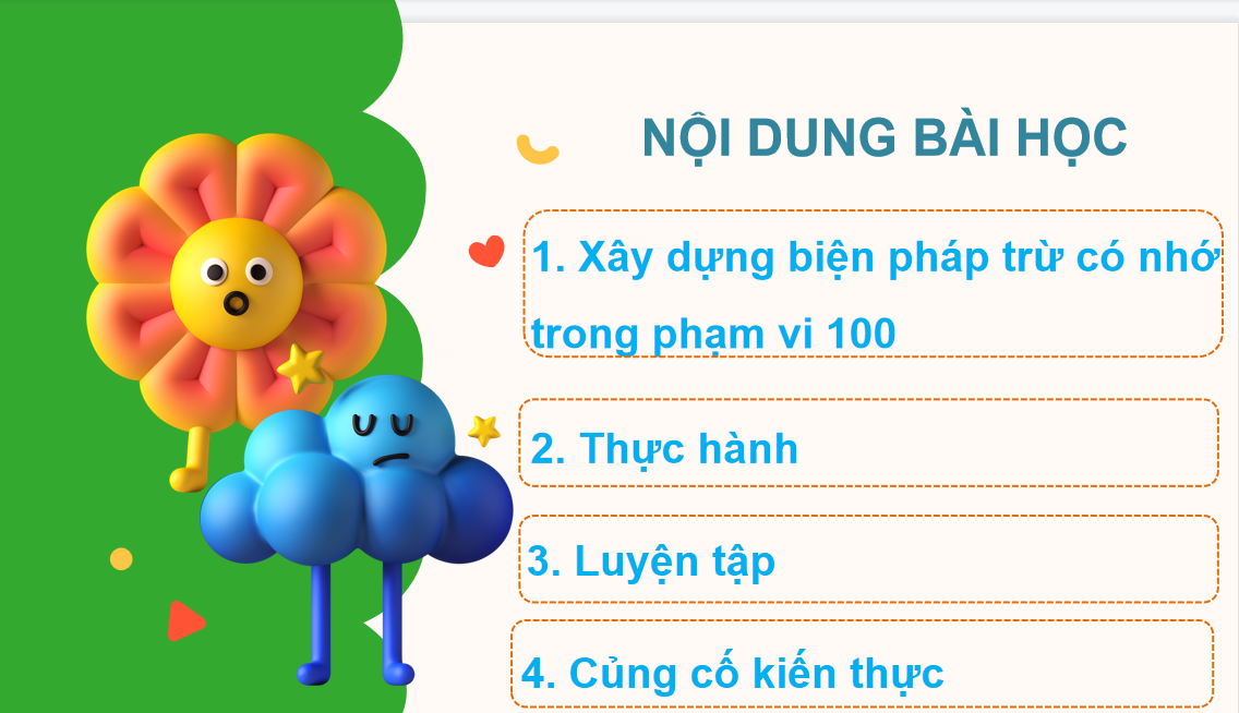 Giáo án điện tử Phép trừ có số bị trừ là số tròn chục| Bài giảng PPT Toán lớp 2 Chân trời sáng tạo (ảnh 1)