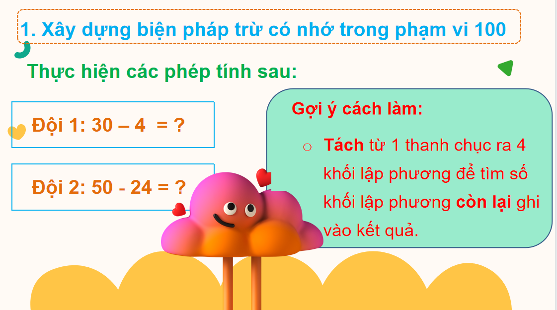 Giáo án điện tử Phép trừ có số bị trừ là số tròn chục| Bài giảng PPT Toán lớp 2 Chân trời sáng tạo (ảnh 1)