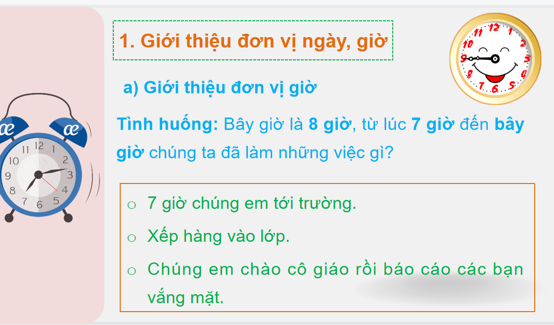 Giáo án điện tử Ngày, giờ| Bài giảng PPT Toán lớp 2 Chân trời sáng tạo (ảnh 1)