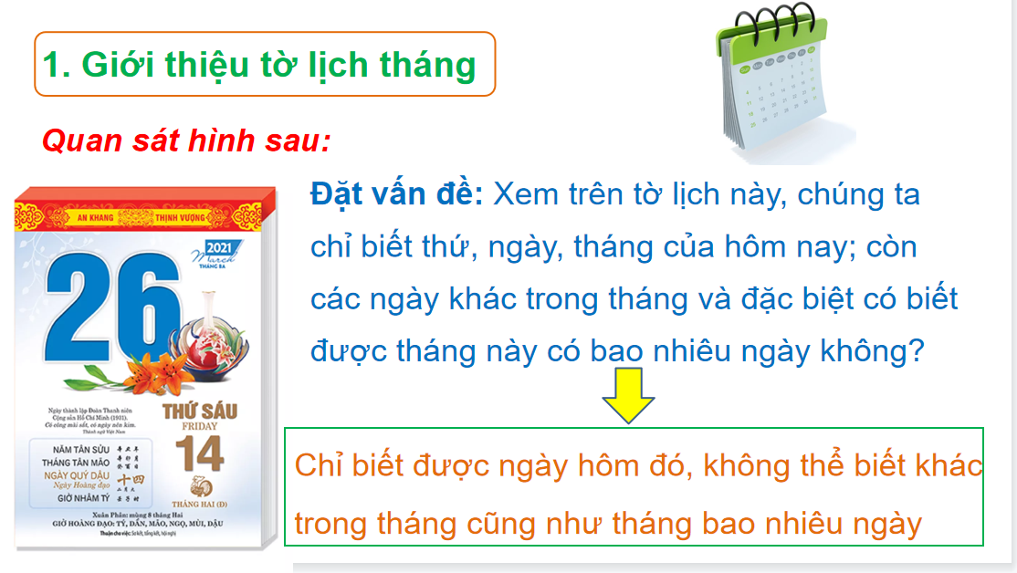 Giáo án điện tử Ngày, tháng| Bài giảng PPT Toán lớp 2 Chân trời sáng tạo (ảnh 1)