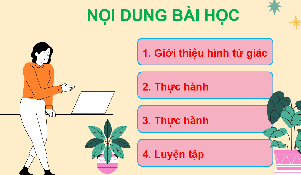 Giáo án điện tử Hình tứ giác| Bài giảng PPT Toán lớp 2 Chân trời sáng tạo (ảnh 1)