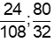 Rút gọn các phân số sau: 24/108; 80/32