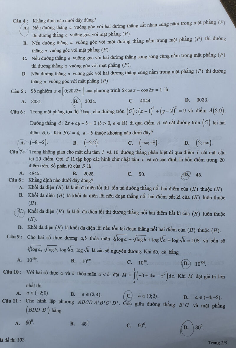 Đề thi đánh giá tư duy của ĐH Bách khoa Hà Nội 2022 (ảnh 2)