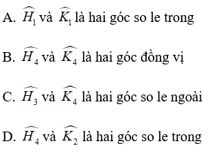 Trắc nghiệm Các góc tạo bởi một đường thẳng cắt hai đường thẳng - Bài tập Toán lớp 7 chọn lọc có đáp án, lời giải chi tiết