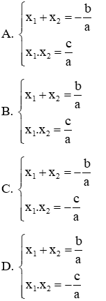 Trắc nghiệm Hệ thức Vi-ét và ứng dụng có đáp án