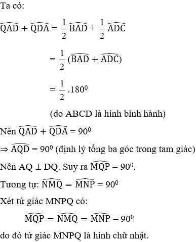 Trắc nghiệm Hình chữ nhật có đáp án