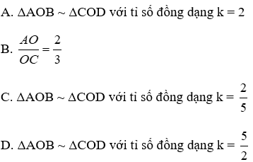 Trắc nghiệm Khái niệm hai tam giác đồng dạng có đáp án