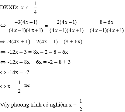 Trắc nghiệm Phương trình chứa ẩn ở mẫu có đáp án