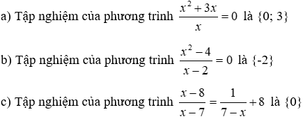 Trắc nghiệm Phương trình chứa ẩn ở mẫu có đáp án