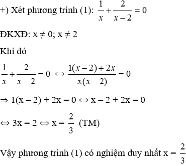 Trắc nghiệm Phương trình chứa ẩn ở mẫu có đáp án