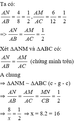 Trắc nghiệm Trường hợp đồng dạng thứ hai có đáp án