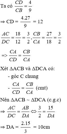 Trắc nghiệm Trường hợp đồng dạng thứ hai có đáp án