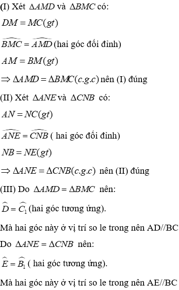 Trắc nghiệm Trường hợp bằng nhau thứ hai của tam giác: cạnh - góc - cạnh (c.g.c)