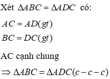 Trắc nghiệm Trường hợp bằng nhau thứ nhất của tam giác: cạnh - cạnh - cạnh (c.c.c)