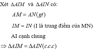 Trắc nghiệm Trường hợp bằng nhau thứ nhất của tam giác: cạnh - cạnh - cạnh (c.c.c)