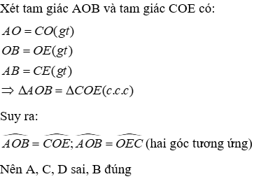 Trắc nghiệm Trường hợp bằng nhau thứ nhất của tam giác: cạnh - cạnh - cạnh (c.c.c)