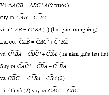 Trắc nghiệm Trường hợp bằng nhau thứ nhất của tam giác: cạnh - cạnh - cạnh (c.c.c)