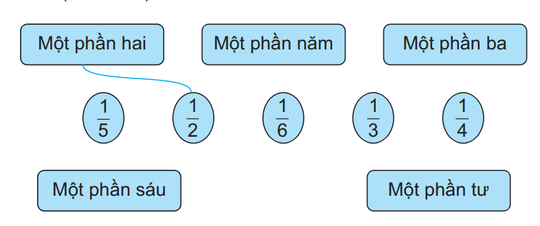 Vở bài tập Toán lớp 3 Tập 1 trang 37, 38, 39, 40 Bài 14: Một phần mấy - Kết nối tri thức (ảnh 1)