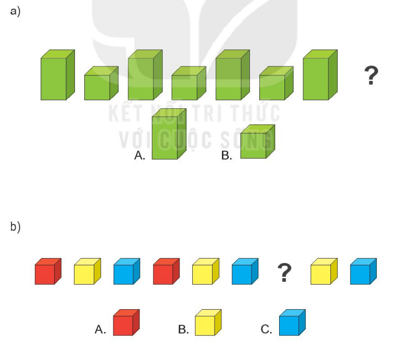 Hình khối thích hợp đặt vào dấu "?" là hình nào?