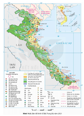 Dựa vào thông tin mục b và quan sát hình 14.3, hãy phân tích sự phát triển và phân bố ngành công nghiệp của Bắc Trung Bộ