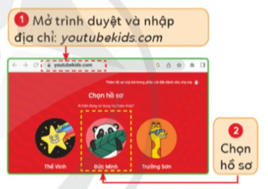 Tin học lớp 5 Cánh diều Bài 1: Sử dụng website YouTube Kids