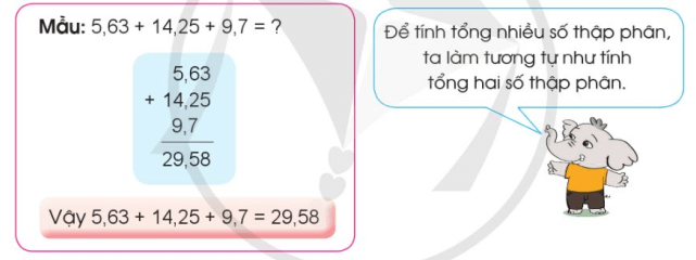 Toán lớp 5 Cánh diều Bài 25: Cộng các số thập phân | Giải Toán lớp 5