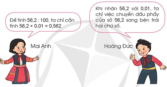 Toán lớp 5 Cánh diều Bài 32: Chia một số thập phân cho 10, 100, 1000, … | Giải Toán lớp 5