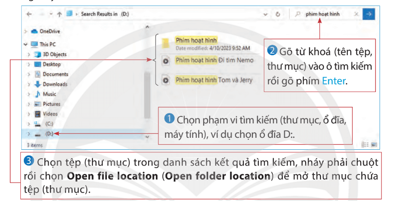 Tin học lớp 5 Chân trời sáng tạo Bài 4: Tổ chức, lưu trữ và tìm tệp, thư mục trong máy tính