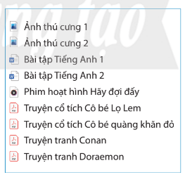 Tin học lớp 5 Chân trời sáng tạo Bài 4: Tổ chức, lưu trữ và tìm tệp, thư mục trong máy tính