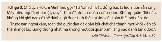 Khai thác tư liệu 3 và thông tin trong mục, em có nhận xét gì về tinh thần kháng chiến