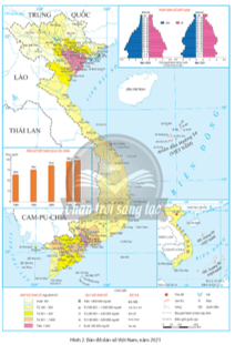 Dựa vào hình 2 và thông tin trong bài, hãy trình bày những đặc điểm phân bố dân cư