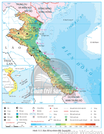 Dựa vào hình 13.1 và thông tin trong bài, hãy xác định trên bản đồ vị trí địa lí và phạm vi lãnh thổ