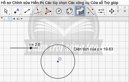 Toán 9 Chân trời sáng tạo Hoạt động 2: Vẽ đường tròn bằng phần mềm GeoGebra | Giải Toán 9