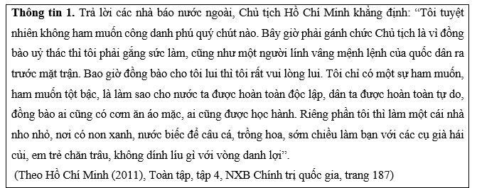 Em hãy nêu mong muốn của Chủ tịch Hồ Chí Minh trong thông tin trên