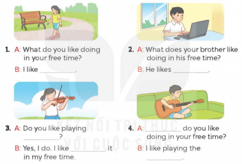 Giải SGK Tiếng Anh lớp 5 Unit 4: Our free-time activities | Global Success (ảnh 5)