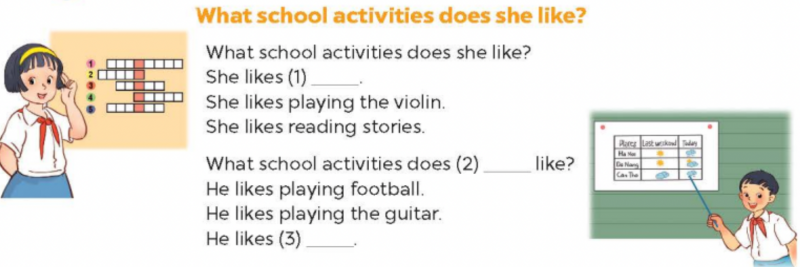 Giải SGK Tiếng Anh lớp 5 Unit 7: Out favourite schol activities | Global Success (ảnh 1)