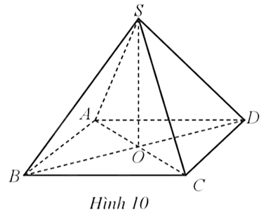 Cho hình chóp S.ABCD có độ dài tất cả các cạnh đều bằng a (Hình 10)